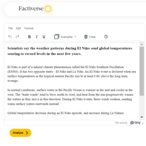 Factiverse AI-Editor